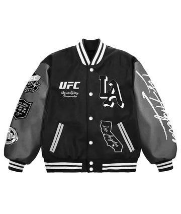 Men's Black UFC 311 Los Angeles Full-Snap Varsity Jacket