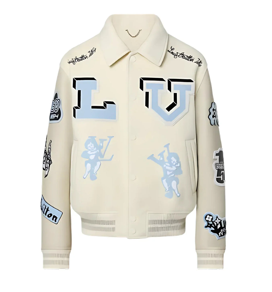 LV Multi-Patches Mixed Leather Varsity Blouson