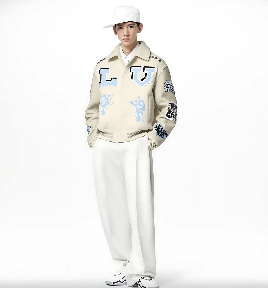 LV Multi-Patches Mixed Leather Varsity Blouson
